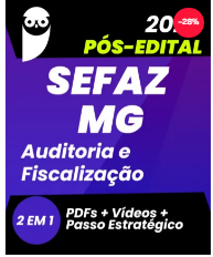 SEFAZ MG Auditor Auditoria e Fiscalização 2022 Pós-Edital - Rateio SefazMG Minas Gerais Sefaz MG