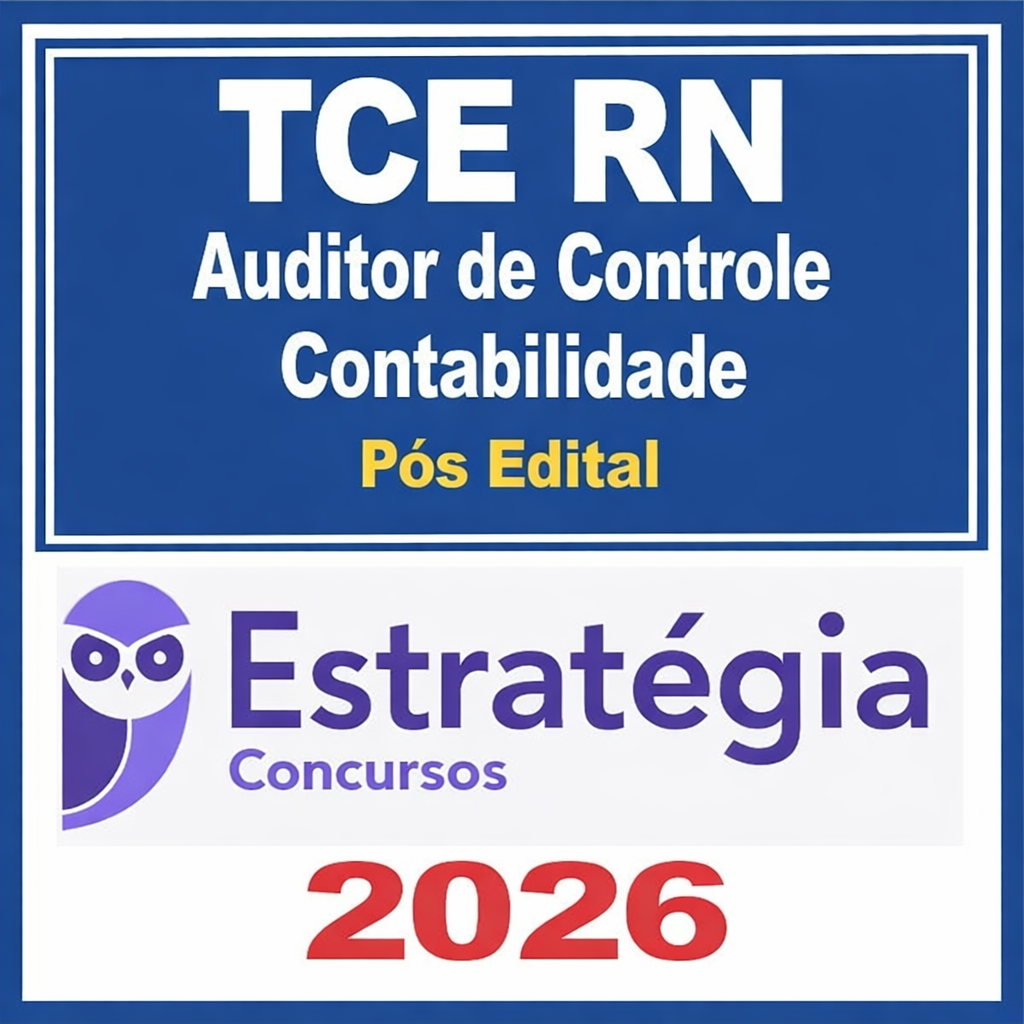 TCE RN (Analista Administrativo - Ciências Contábeis) Pacote - 2026 (Pós-Edital) - Estratégia - Rateio Tribunal de contas Rio Grande do Norte TCERN